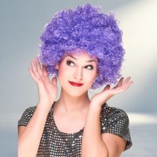 TCX Kabarık Mor Kıvırcık Afro Peruk Parti Kullanımı Için
