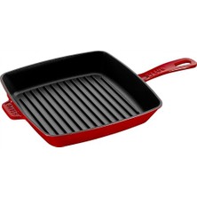 Mey İthalat 40501-110-0 American Döküm Demir Izgara Tavası, Indüksiyonlu Ocaklara Uygun, 26 Cm, Kiraz Kırmızısı