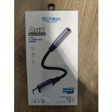 Mey İthalat Type-C To 3.5 mm Aux Dönüştürücü Adaptör, Hifi Stereo Ses, 10 Cm, Siyah, Hg/axt-02