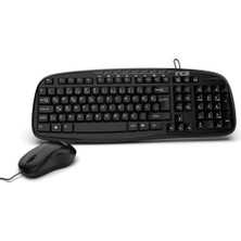 Mey İthalat IMK-384T Q/usb Multimedya Klavye ve Mouse Seti, 20 Adet Multimedya Tuşu, 112 Adet Tuş, Ergonomik, Dayanıklı