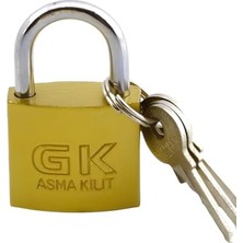 Mey İthalat Sarı 32 mm 3 Asma Kilit Anahtarlı Halka Kapı Sandık Kutu Kilidi Tosba Kilit