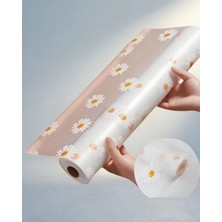 TCX Kaydırmaz Papatya Desenli Çekmece Matı 10 Metre Kolay Temizlik