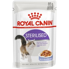 Mey İthalat Kısırlaştırılmış Yetişkin Kediler Için Sterilised Jelly Pouch Yaş Kedi Maması, 85 G x 12 Adet