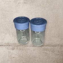 Mey İthalat 2 Adet Cam Tuzluk Plastik Kapaklı (Kutuludur) 75 cc