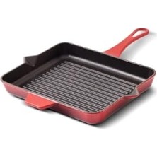 Mey İthalat Duo Cast Grill Tava, Kırmızı, 26X32 cm