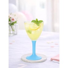 Mey İthalat Turkuaz Plastik Şarap Kadehi, 150 Ml, 10'lu