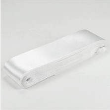 Mey İthalat Beyaz Renk Saten Kurdela 4 Cm. x 10 Metre (Beyaz)