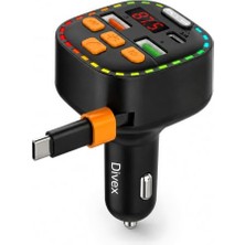 Mey İthalat Bluetooth 5.3 Fm Transmitter, Type-C Kablolu, Çift USB 3.1A Araç Şarjı, Mp3/wma/flac ve Tf Kart, 12-24V, LED Ekranlı