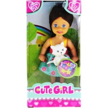 Mey İthalat Kedi Figürlü Kumral Mini Bebek