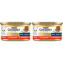 Mey İthalat Kıyılmış Sığır Etli Gold Yetişkin Yaş Kedi Maması, 85 G, 2'li Paket