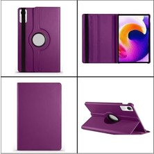 Mey İthalat Xiaomi Redmi Pad Se 11 Inç ile Uyumlu Yatay-Dikey Standlı 360 Dönebilen Ön Arka Tam Koruma Kapak, Mor