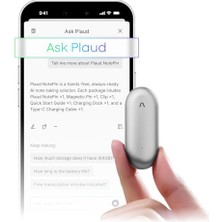 Mey İthalat Aı Ses Kayıt Cihazı Notepin, Uygulama Kontrollü, Aı Not Alıcısı, Aı Transcribe & Özetle, 112 Dil Desteği, 64 GB Bellek, Ay Gümüşü