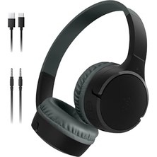 Mey İthalat Soundform Mini Siyah Çocuk Kablosuz Kulaklık, Dahili Mikrofon, 30 Saat Çalma, iPhone iPad Galaxy Uyumlu