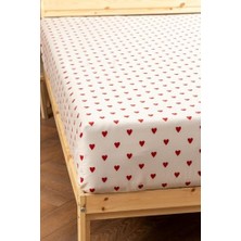 Mey İthalat Hearts Çift Kişilik Düz Çarşaf, 240X260, Kırmızı
