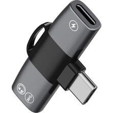 Mey İthalat 30W Hızlı Şarj Type-C To Type-C Dönüştürücü Çevirici Şarj Kulaklık Adaptörü, Type-C Çoğaltıcı