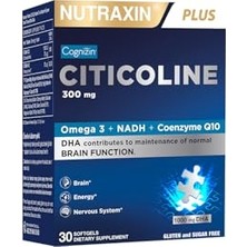 Mey İthalat Citicoline 300 Mg Cognizin, Omega-3 Epa ve Dha, Koenzim Q10, Nadh, B6 ve B12; 30 Softgel