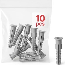 Mey İthalat Plastik 10 mm 10 Tuğla Boşluk Dübeli, Tuğla, Gaz Beton, Beton Duvarlar Için Güçlü Tutuş, Kolay Montaj, Vida Uyumu, Adet