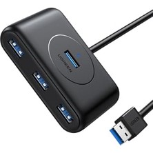 Mey İthalat USB 3.0 4 Portlu Hub Çoklayıcı, Siyah, 50 cm