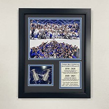Mey İthalat Tampa Bay Lightning | Sırt Arkaya Dönüş Şampiyonlar | 30,48 cm x 38,1 cm Çerçeveli Fotoğraf Kolajı