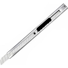 Mey İthalat Profesyonel Cep Tipi Ince Metal Maket Bıçağı, Alüminyum Kasalı, Otomatik Bıçak Kilit Sistemli, Falçata, Cep Asma Klipsli, 132 mm