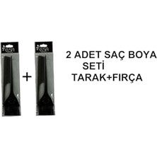 Mey İthalat Saç ve Sakal Boya Fırçası Seti, Fırça ve Tarak, 2 Adet