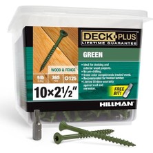 Mey İthalat Ceramic Wood & Deck Screws, 5-Lbs. -48402, Green, 10 x 2.5-In.