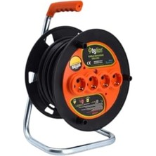 Mey İthalat 20 Metre Makaralı Uzatma Kablosu Ttr – 4 Prizli, 3x2.5 Mm, Dayanıklı Dış Mekan ve Iç Mekan Kullanımı Için Seyyar Elektrik Kablosu Bylion, IP20, Güç Göstergeli