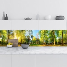 Mey İthalat Bahar Manzarası Desenli Mutfak Tezgah Arası Folyo Fayans Kaplama 60X200 cm