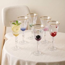 Mey İthalat Fiona Uzun Kadeh Seti, 6'lı, Gold, 300 ml