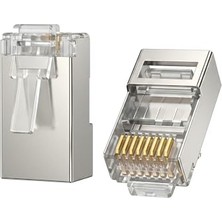 Mey İthalat CAT5E Metal RJ45 Jack Ethernet Konnektörü, Altın Kaplama, 102 Adet