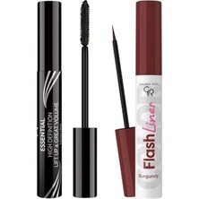 Mey İthalat Siyah Hacim Maskarası ve Bordo Eyeliner Içeren Makyaj Seti