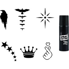 Mey İthalat Kuşlar ve Yıldızlar Spray Tattoo Geçici Sprey Dövme Seti