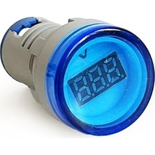 Mey İthalat Mini Dijital Voltmetre 22 mm Ac 60-500V Mavi LED Işık