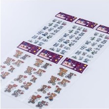 Mey İthalat Kabartmalı Yapışkan Sticker, 6 Adet, Sevimli Panda ve Ayılar