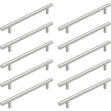 Mey İthalat 10 Adet Rosemary Inox Renk Metal 160 mm Dolap ve Çekmece Kulpları