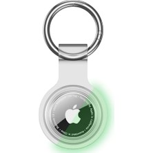 Mey İthalat Apple Airtag Uyumlu Şeffaf Silikon Koruyucu Anahtarlık