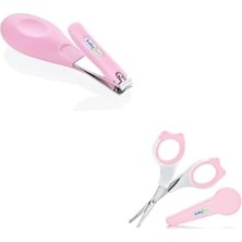 Mey İthalat Bebek Tırnak Makası Seti, Kapaklı Tırnak Makası ve Çıt Çıt Tırnak Makası, Pembe 86810492257321