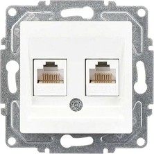 Mey İthalat Eqona Radius Neoline Ikili Data Prizi (2 x RJ45 CAT5E), Beyaz (Mekanizma + Tuşkapak)
