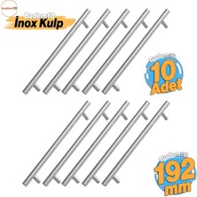 Mey İthalat Rosemary Inox Metal Kulp Mobilya Mutfak Çekmece Dolap Kapak Kulpu Kulbu, 192 Mm, 10 Adet, (19.2 Cm)