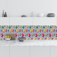 Mey İthalat Mutfak Tezgah Arası, Folyosu Renkli Yıldızlar, Folyo Fayans Kaplama, 60X300 cm