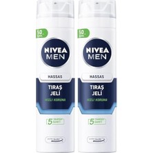 Mey İthalat Erkek Hassas Tıraş Jeli 200 Ml, Tahrişe ve Yanmaya Karşı Koruma, Alkolsüz Formül, Hassas Ciltlere Özel (2 Paketi)