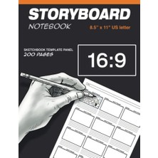 Mey İthalat Storyboard Notebook 8.5"X11" Us Letter, 12 Story Board Frames Per Page, 16:9 Sketchbook Template Panel, 200 Pages: For Storytelling, Directors And Animators
