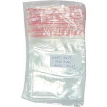Mey İthalat Kilitli Naylon Torba Poşet Şeffaf, 9X11 Cm, 100 Adet, 1 Paket