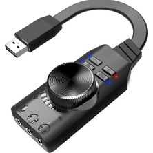 Mey İthalat A4677 USB 2.0 Harici Ses Kartı, 7.1 Kanal, 3.5 mm Mikrofon ve Kulaklık Jakları, Pc ve Laptop Için