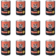 Mey İthalat Plus Pate Içinde Et Parçacıklı Somonlu Yetişkin Kedi Konservesi 395 G (12 Adet)