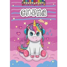 Mey İthalat Chyna: Personalized Coloring Book For, Theme: Unicorn, Birthday Gift Girl, Daughter..., 25 Designs With Name, Large Size A4 (Ca. 8.5 x 11 Inches), Ages: 4-8