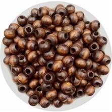 Mey İthalat Ahşap Boncuk 10 mm Kahverengi Ahşap, Tahta Boncuk (50 G, ~160 Adet Boncuk)