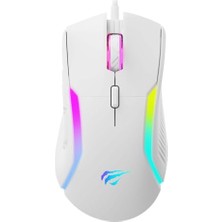 Mey İthalat MS1033 Rgb Uyumlu Beyaz Gaming Makrolu Oyuncu Mouse, 8000 Dpı