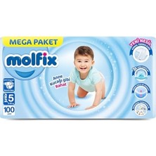 Mey İthalat Mega Paket Bebek Bezi, Junior 5 Beden, 90+10 Adet, Yeni Nesil Rahat Teknoloji, 12-18 kg