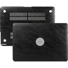Mey İthalat MacBook Pro 13 Inç A2338 M2 M1 Uyumlu Premium Siyah Deri Dokulu Sert Kapak A1706 A1708 A1989 A2159 A2251 A2289